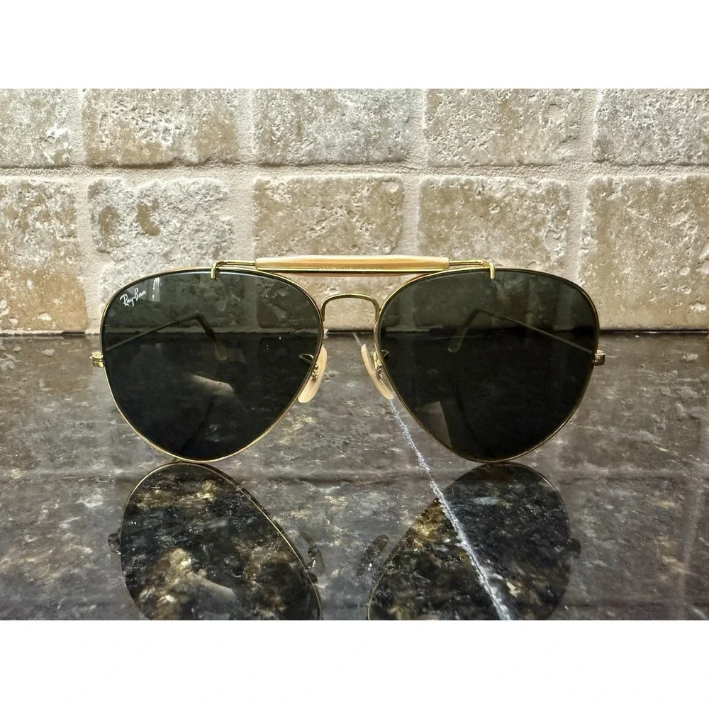 Ray-Ban USA Vintage 1980s B&L Aviator Driver TGM Outdoorsman I Sunglasses & Case